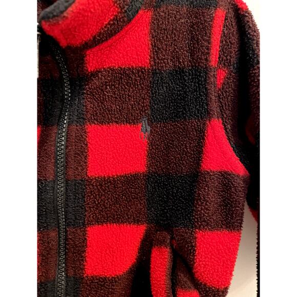 Polo Ralph Lauren Buffalo Plaid Fleece Zip Up Jacket Size 2T - Picture 2 of 4